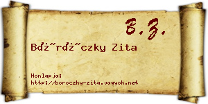 Böröczky Zita névjegykártya
