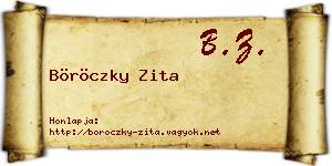 Böröczky Zita névjegykártya