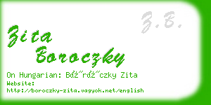 zita boroczky business card